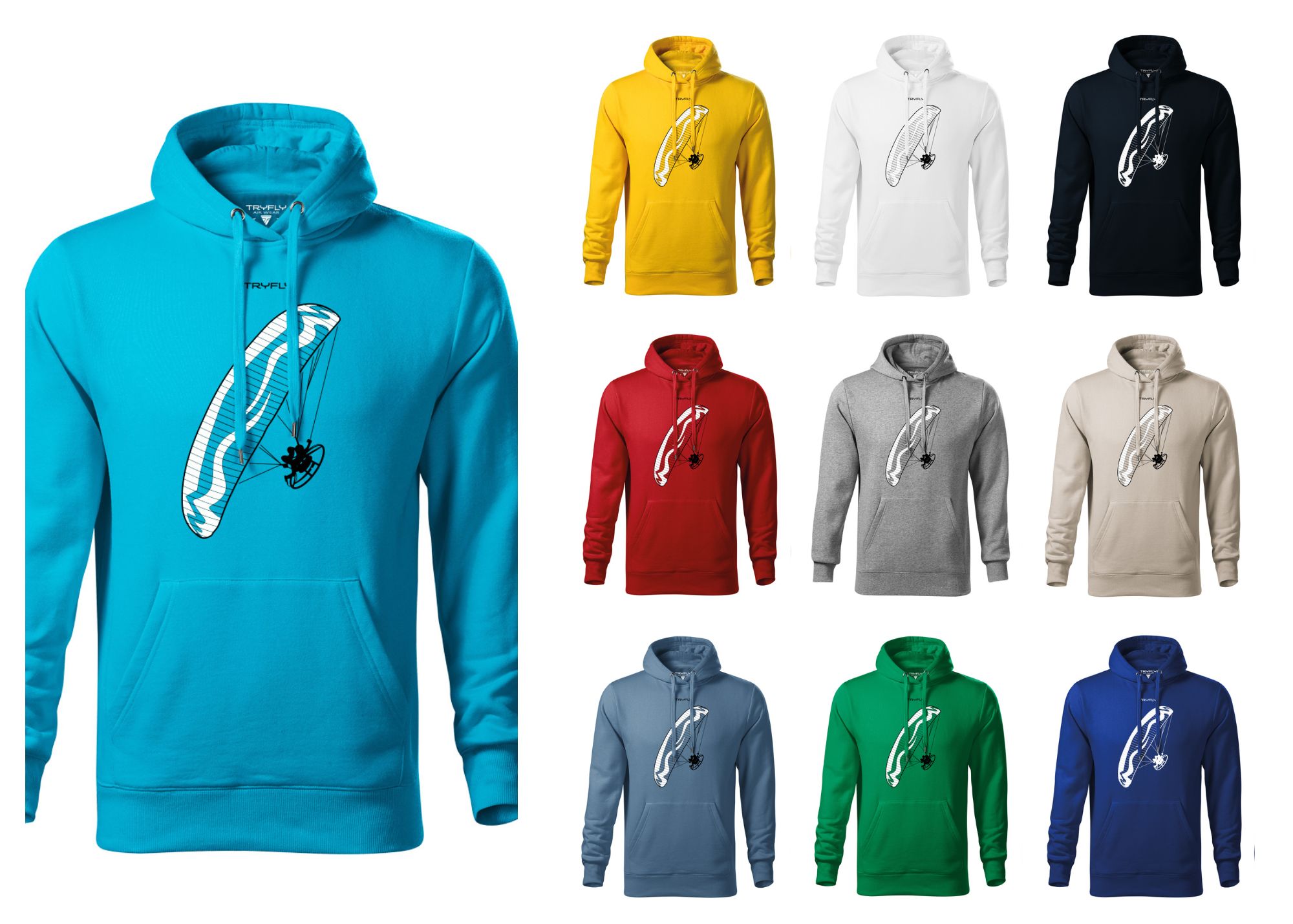 Cotton Paragliding Hoodie Wingover - TryFly Paragliding and
