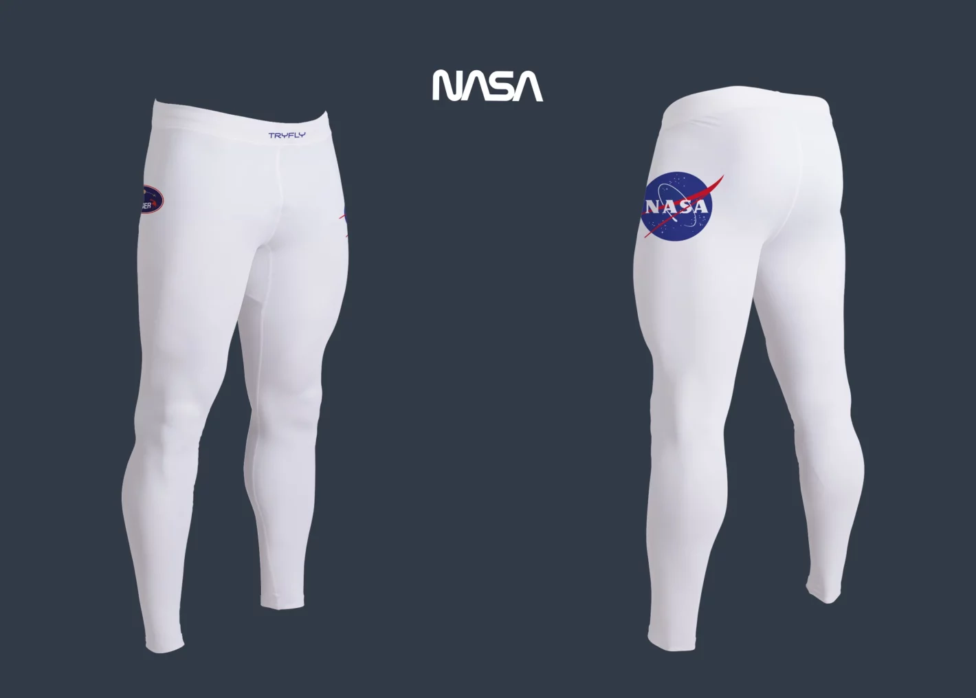 Leggings Pants Lycra® Nasa Voyager White