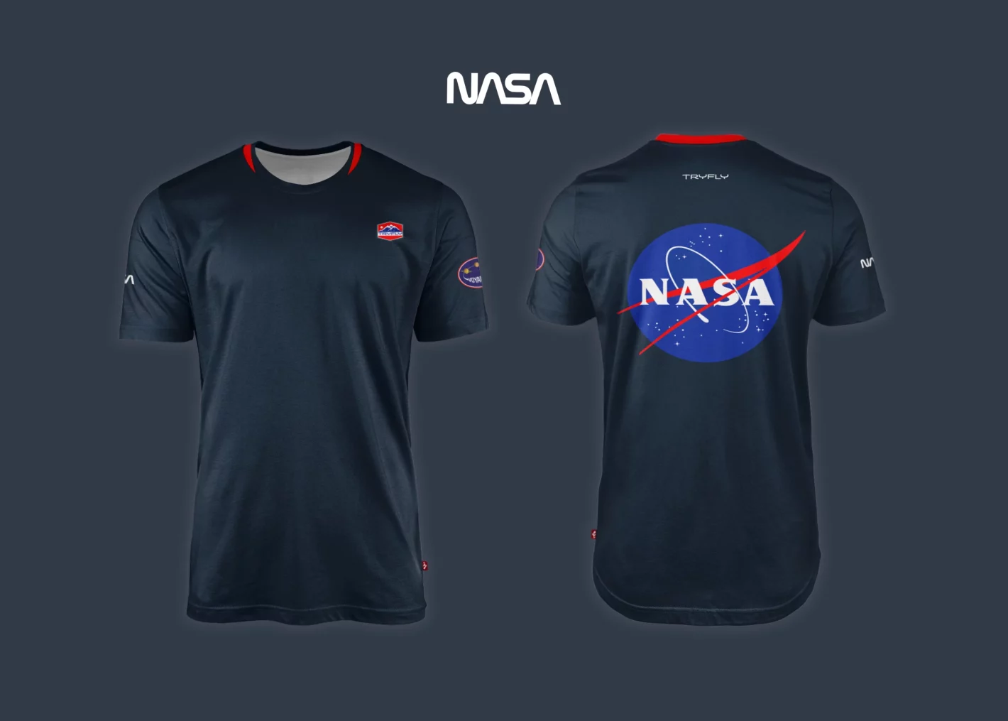 T-Shirt Coolmax Nasa Voyager Navy Blue