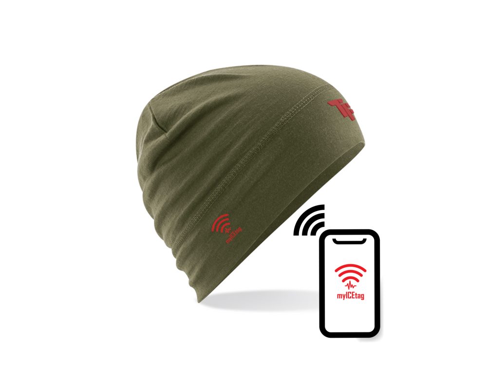 Czapka merino ICE tag green