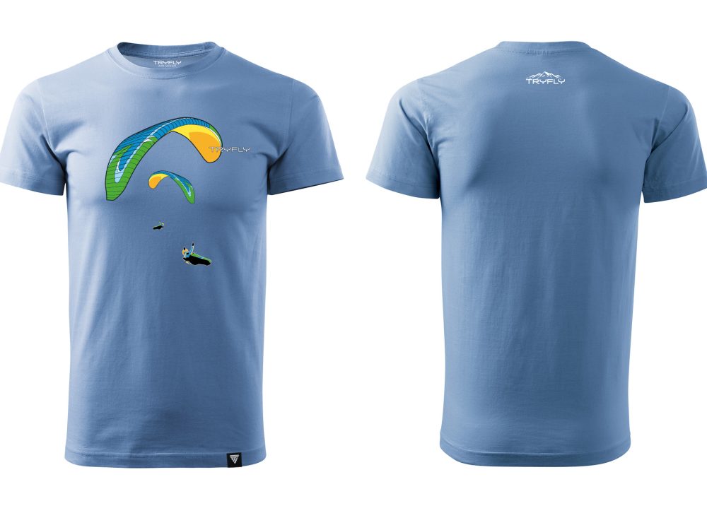Paragliding Tshirt Cotton BLUE SIZE XXL