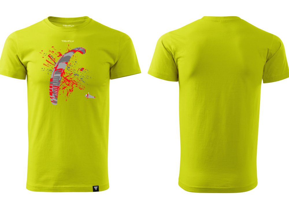 Paragliding Tshirt Cotton LIME SIZE XXL