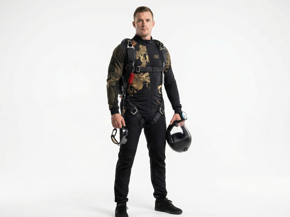 skydiving suit gold dragon
